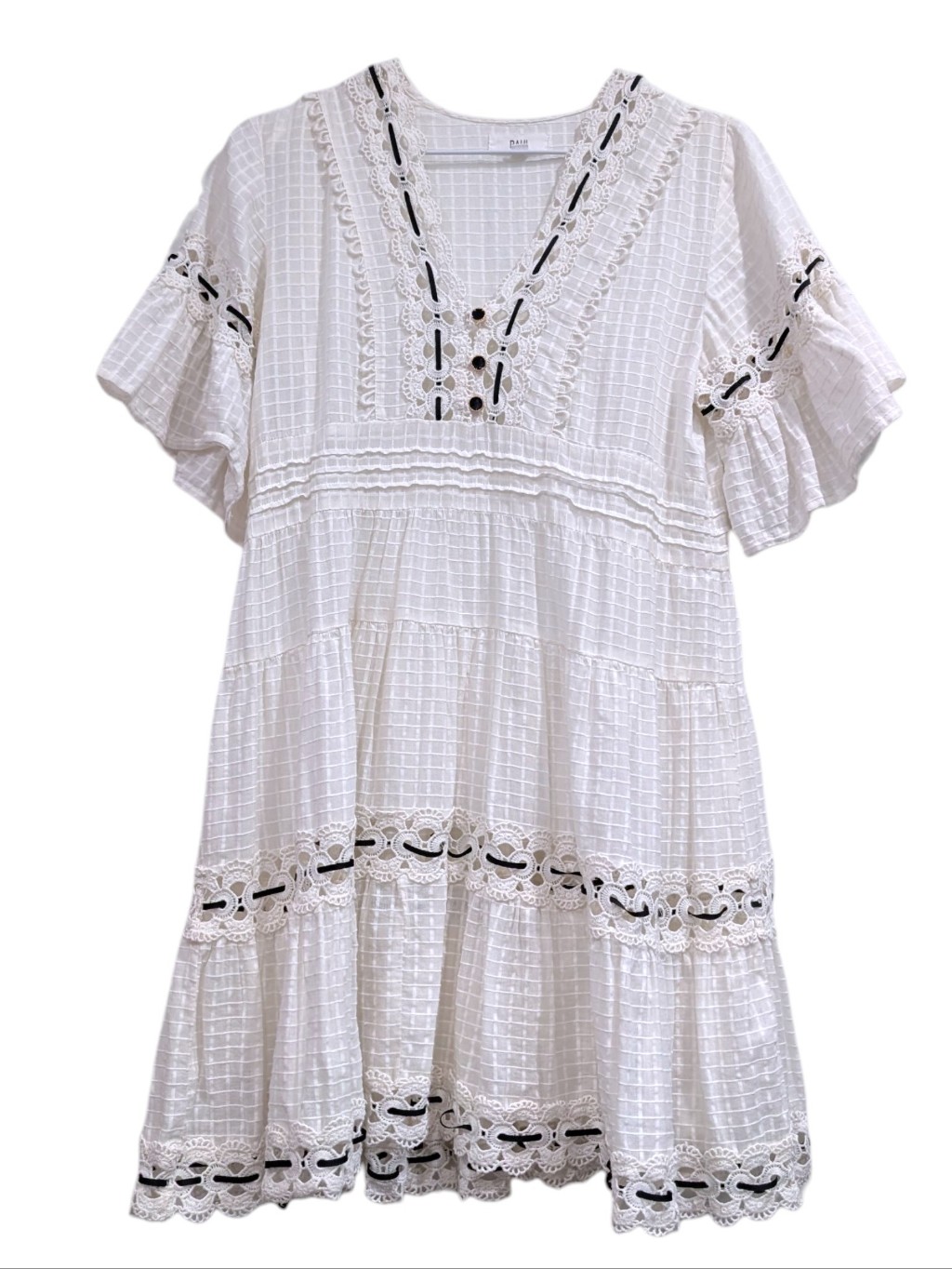 Rahi Eyelet Embroidered Cotton Boho Dress Xs